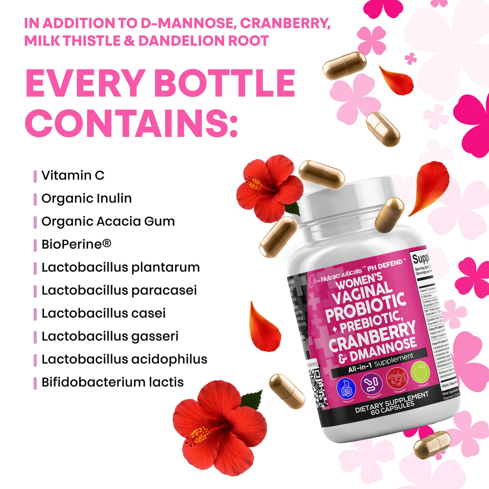 Clean Nutraceuticals D-Mannose tablets shown as part of formula.