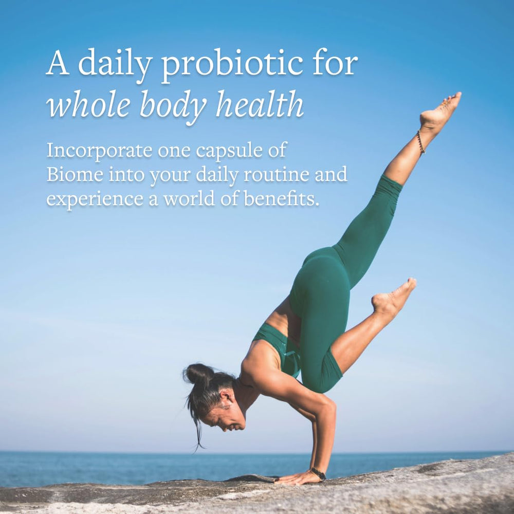 Clean Program Daily Probiotic capsules close-up highlighting digestion support and regularity.
