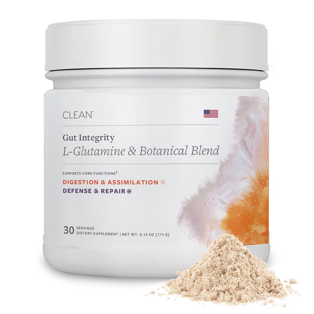 Clean Program Gut Integrity L-Glutamine bottle ready for daily digestive support.