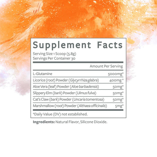 Clean Program herbal digestive powder with scoop for easy daily mixing.