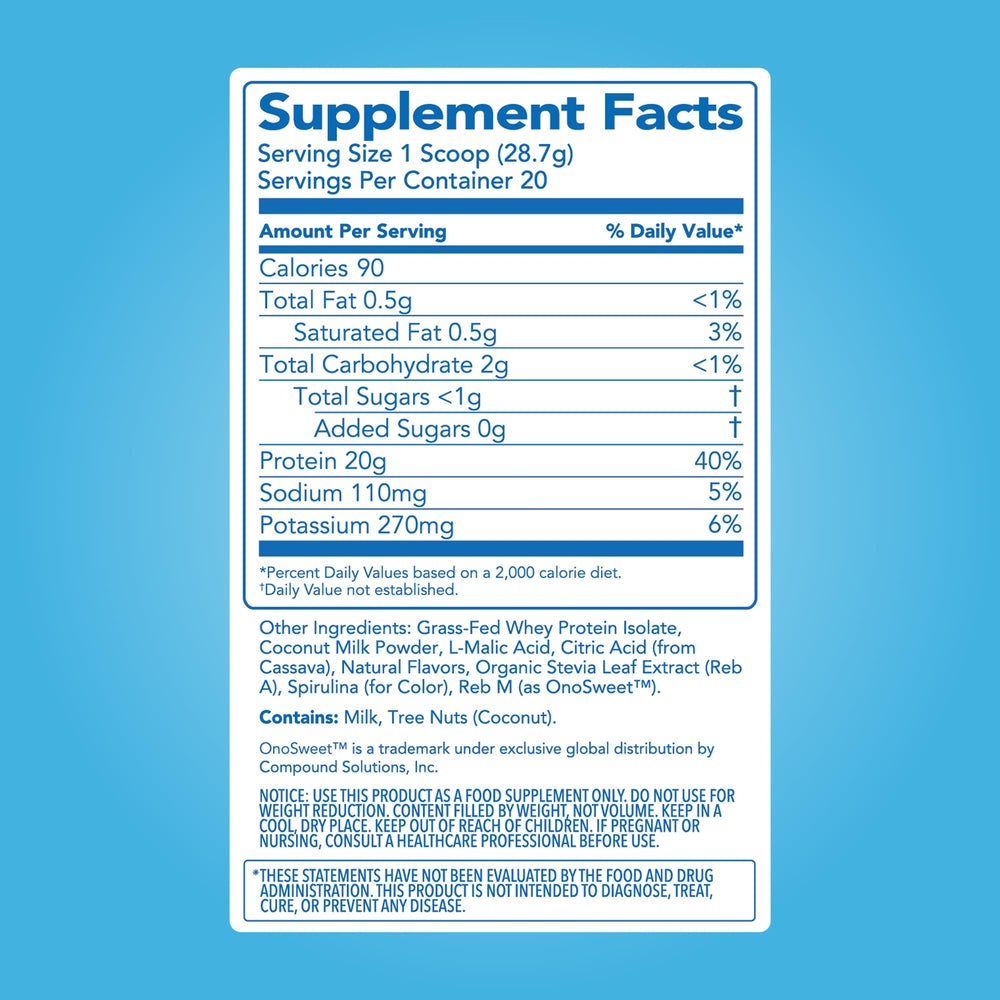 Grass-fed whey isolate close-up on Clean Simple Eats label emphasizing clean ingredients