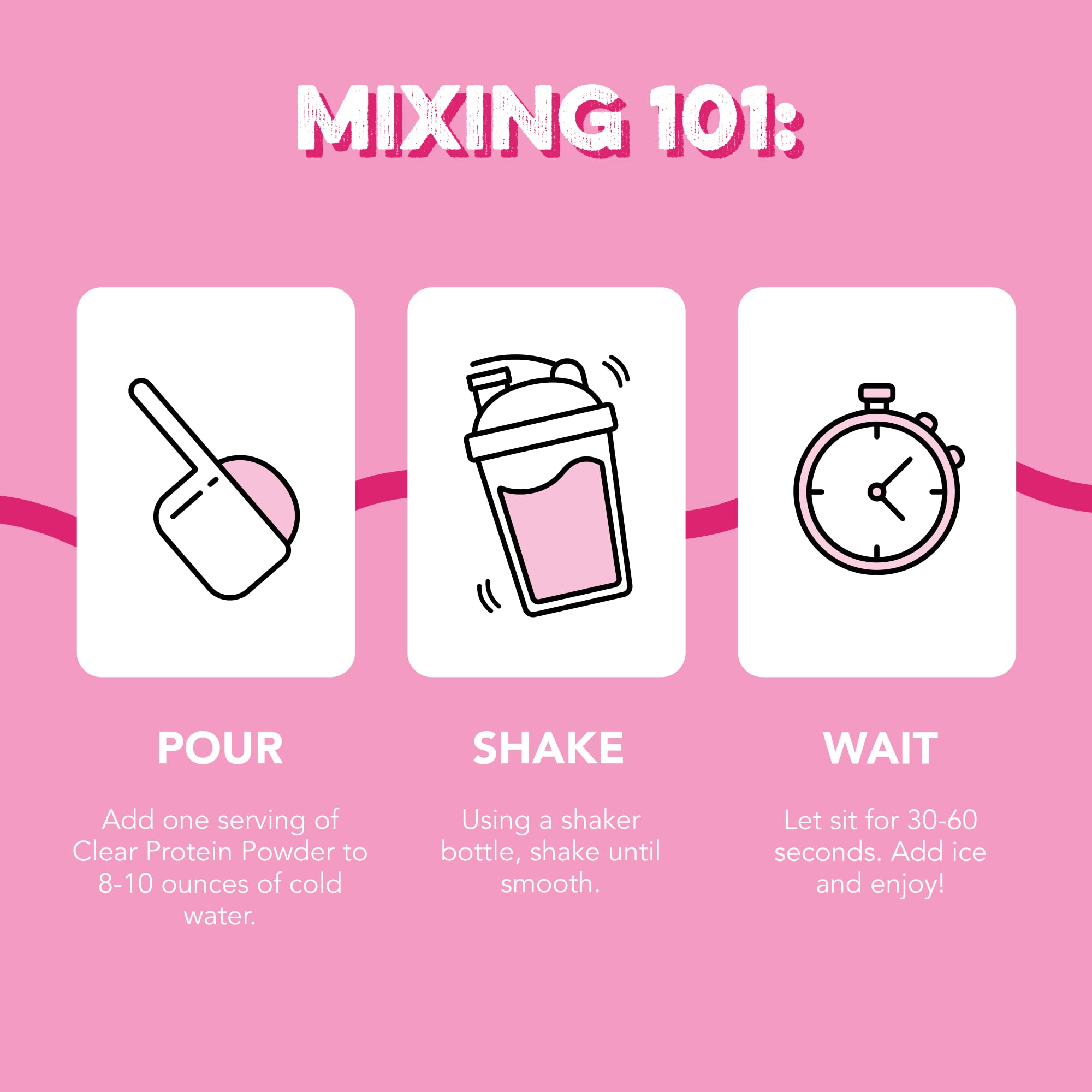 Scoop of Pink Burst powder beside a serving cup.