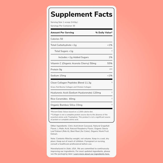 Clean Simple Eats Collagen Beauty Blend scoop for easy daily use and smooth blending.