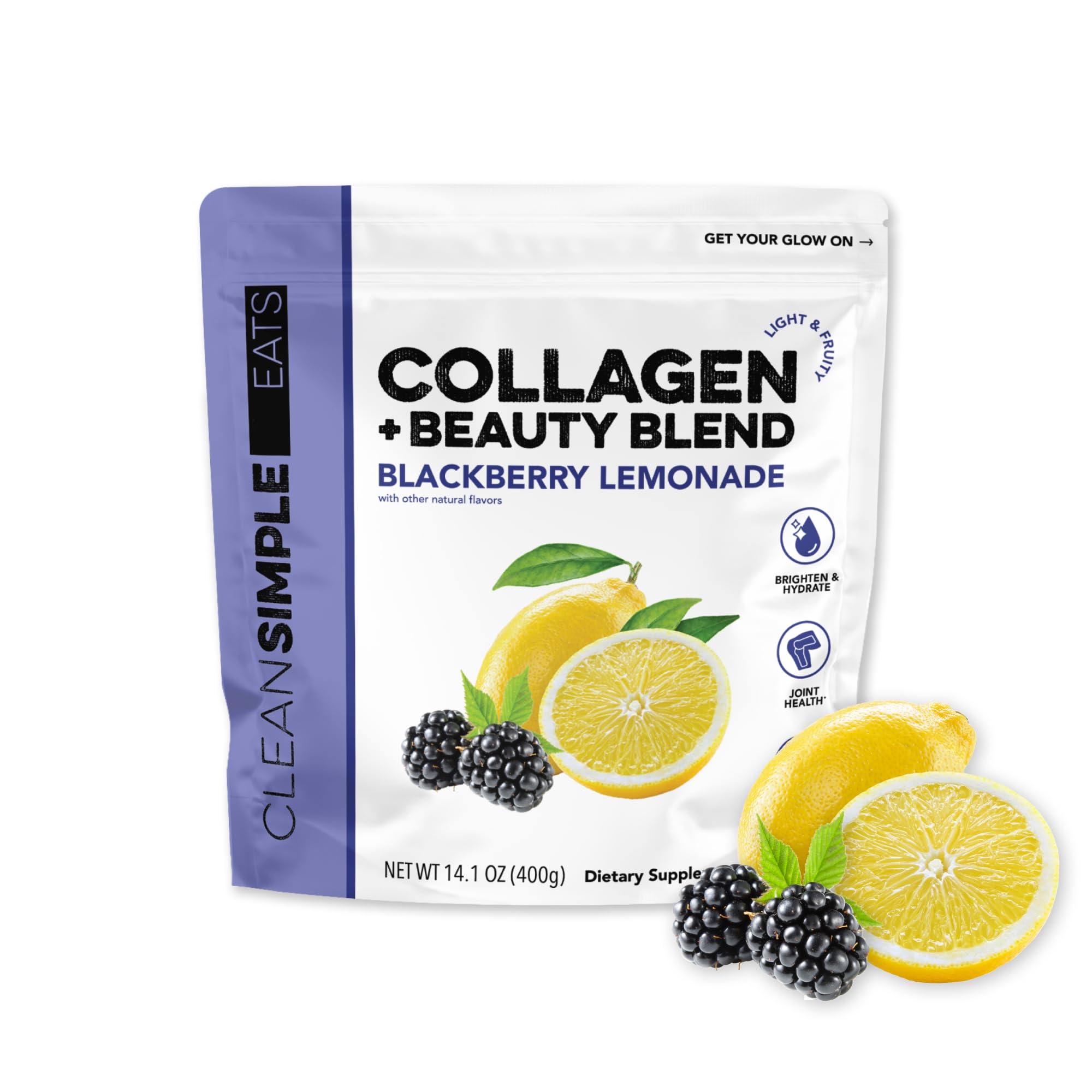 Clean Simple Eats Collagen Powder Beauty Blend bottle pouring for inner skincare glow