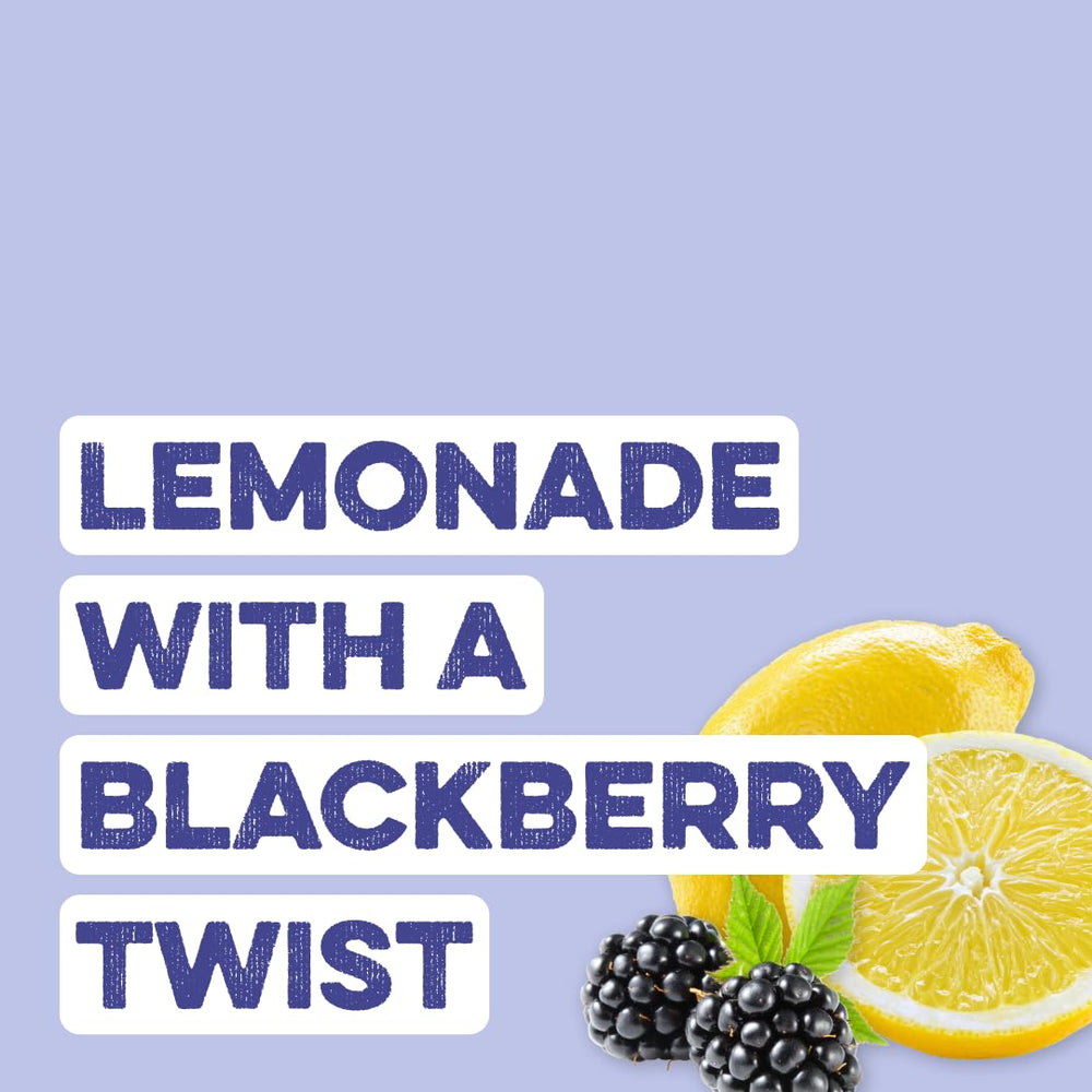 Glass of mixed Blackberry Lemonade collagen showing refreshing flavor by Clean Simple Eats