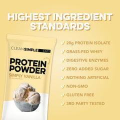 Clean Simple Eats Simply Vanilla blender shake highlights smooth texture.