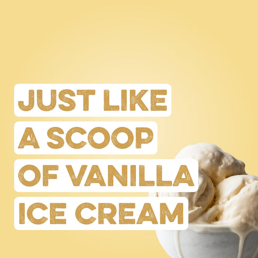 Clean Simple Eats Simply Vanilla protein powder with milk creates a creamy shake.