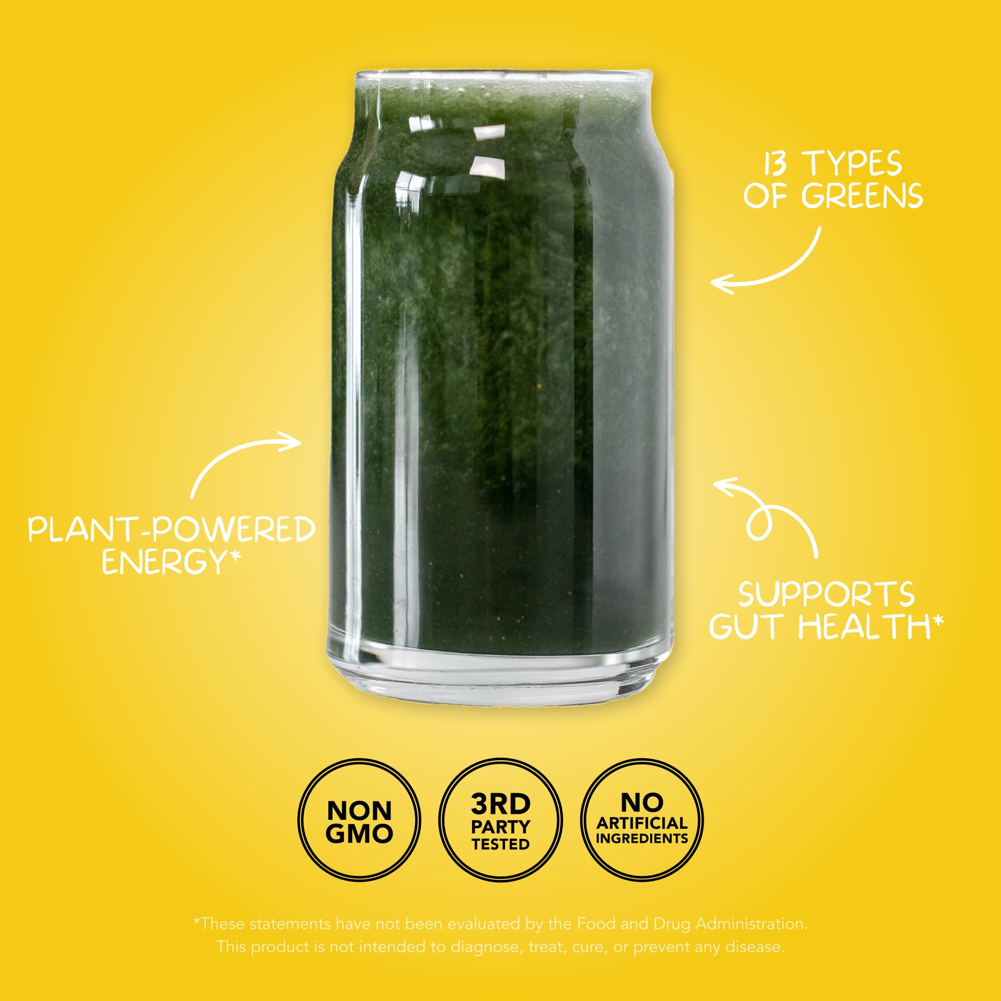 Clean Simple Eats Super Greens powder ingredients blend featuring chlorella and spirulina