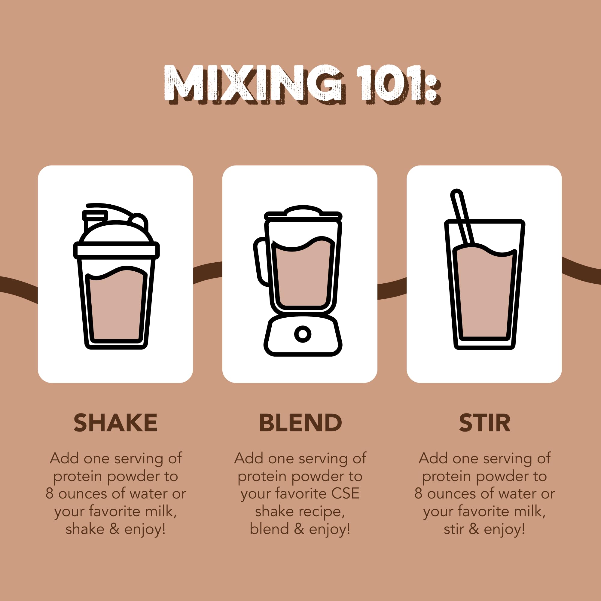 Post-workout shake with 20g protein and gluten-free formula.