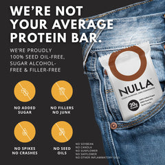 Monk-fruit-sweetened CleanForm Nulla Bar cross-section reveals natural sweetness.