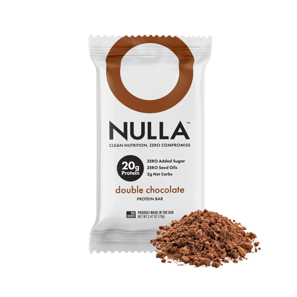 CleanForm Nulla Bar pack shot highlights a convenient, protein-rich snack.