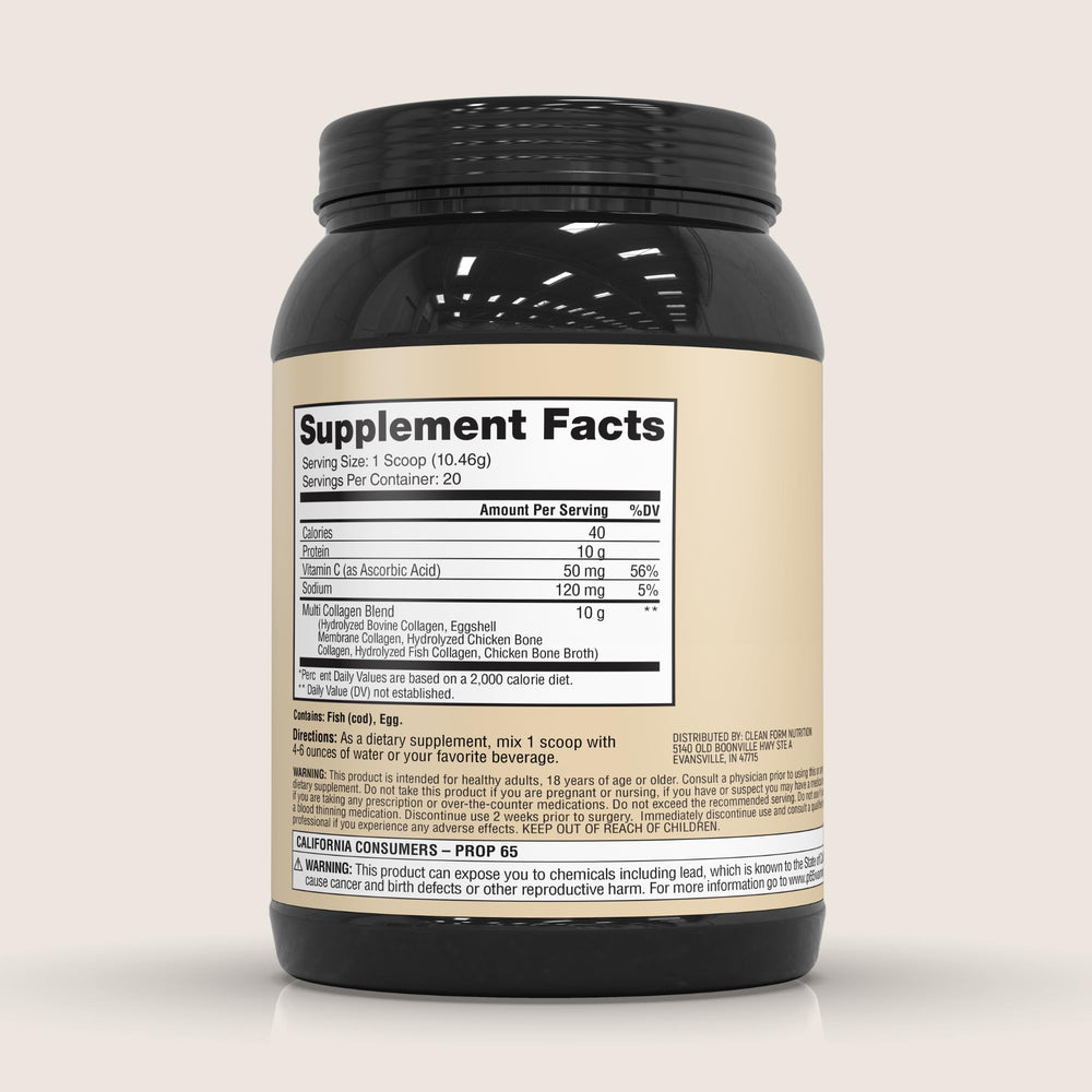 CleanForm Nutrition Iron Feather Collagen Powder scoop for easy daily recovery.