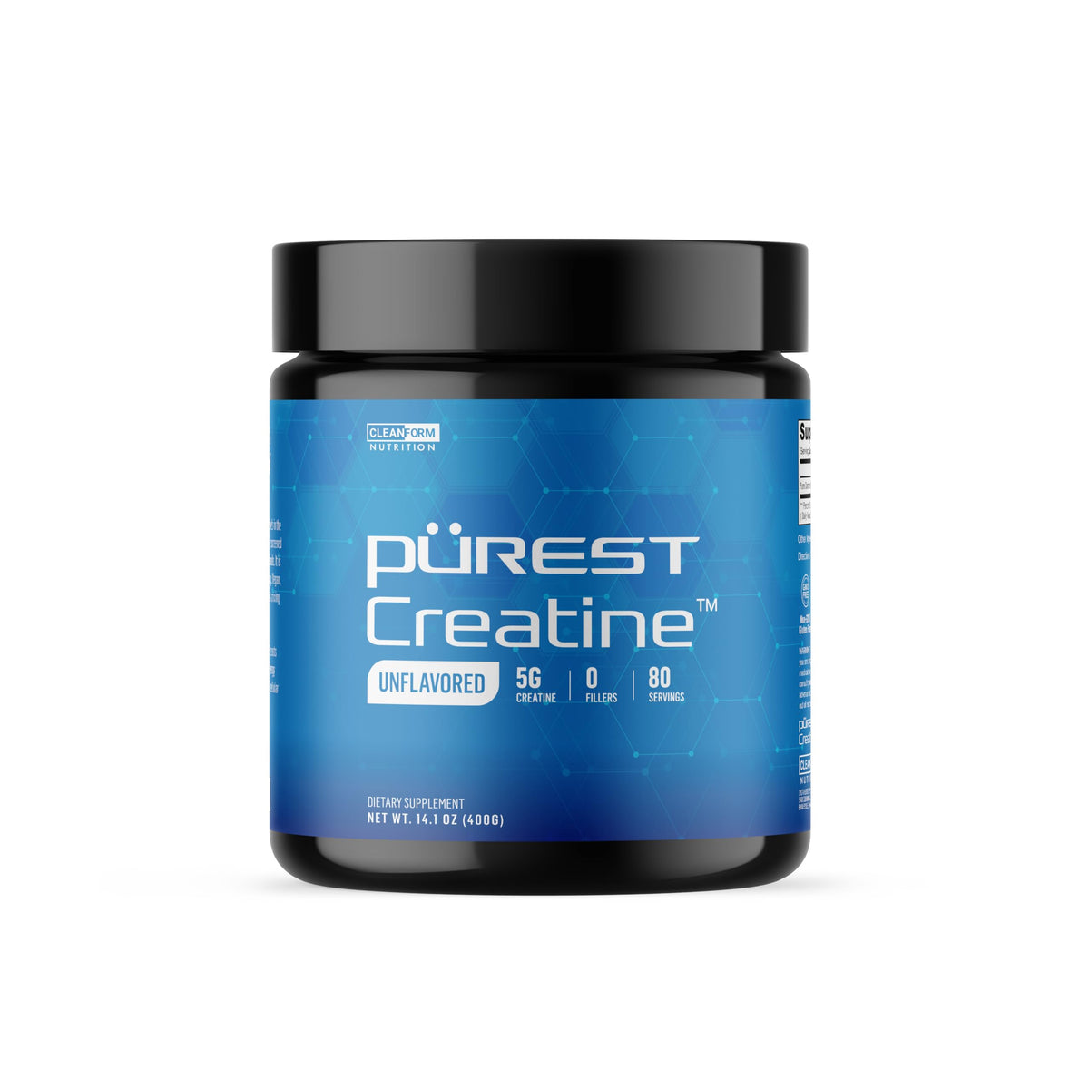 Cleanform Purest Creatine Monohydrate powder dissolves quickly for intense workouts.