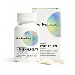 CleanHealthLab L-Methylfolate 15mg bottle front supports brain health and steady mood.