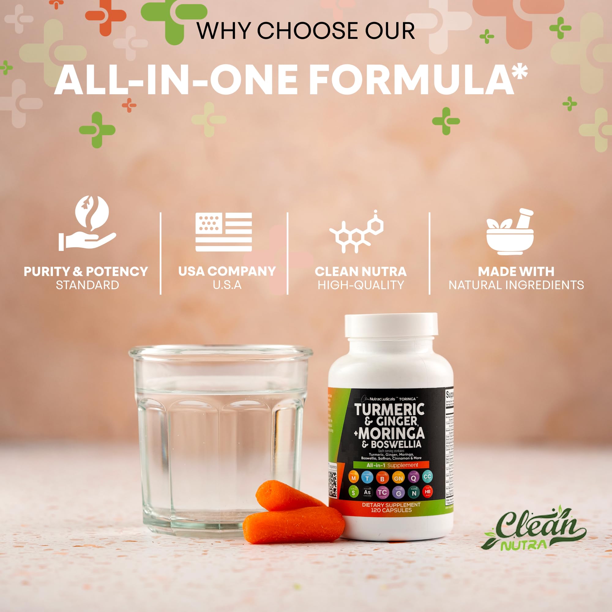 Clean Nutraceuticals ashwagandha bottle suggests balance for daily routines.