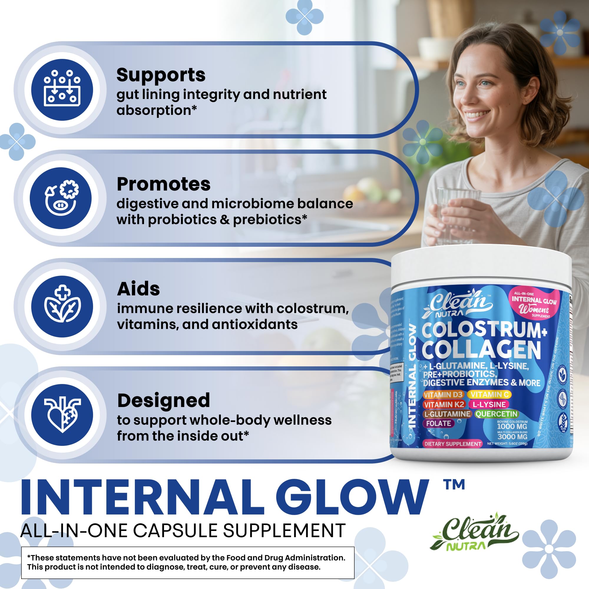 Clean Nutra digestive enzymes with probiotics for gentle digestion