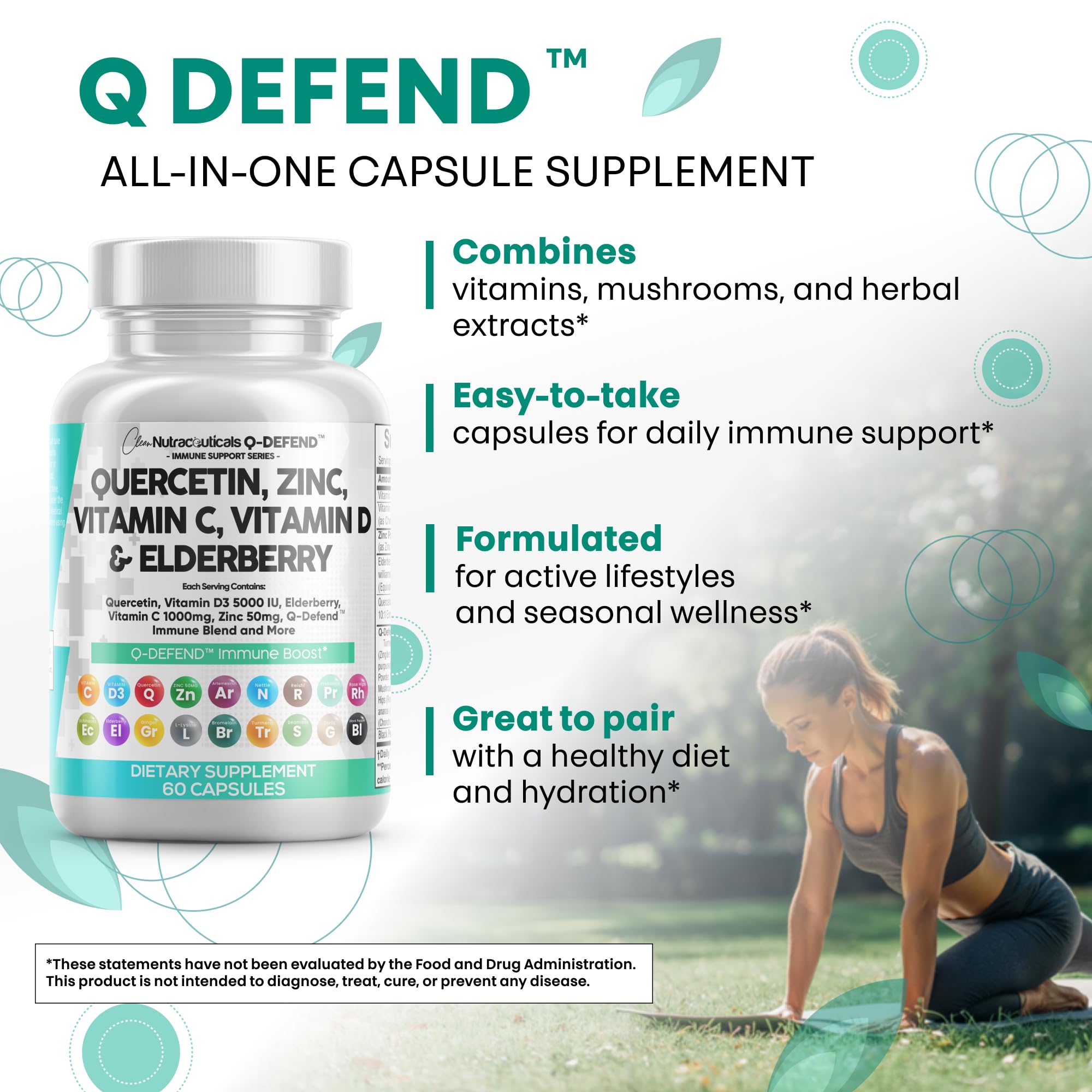 Reishi mushroom and nettle extract in Q Defend supplement