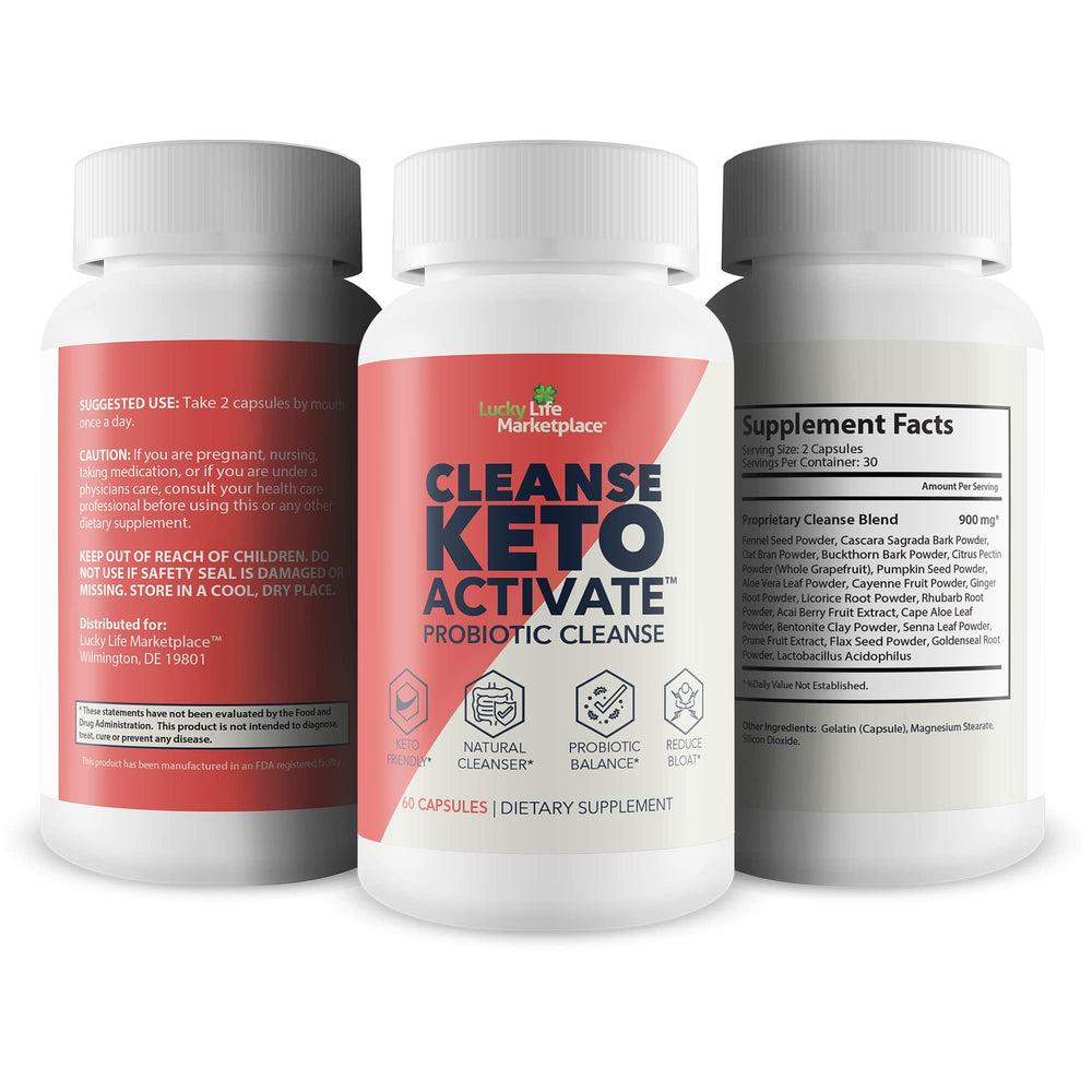 Cleanse Keto Activate label detail emphasizing probiotic blend.