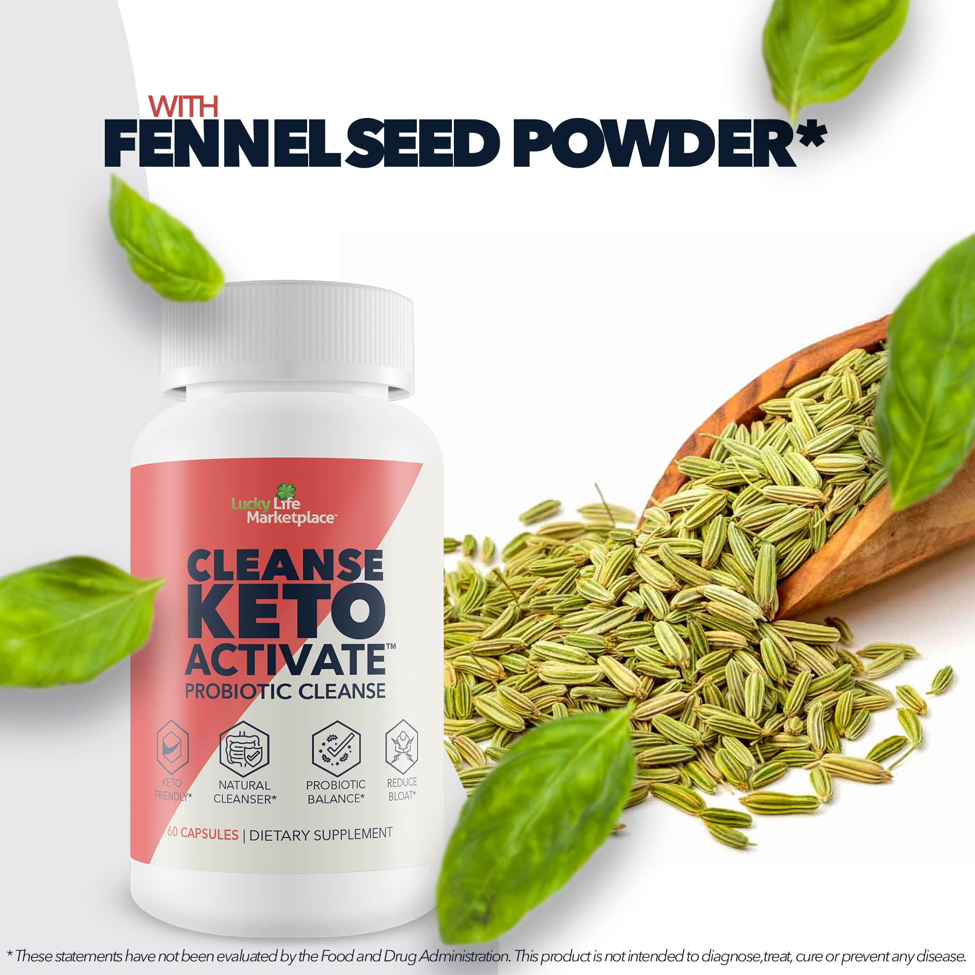 Cleanse Keto Activate probiotic capsules promoting gut balance.