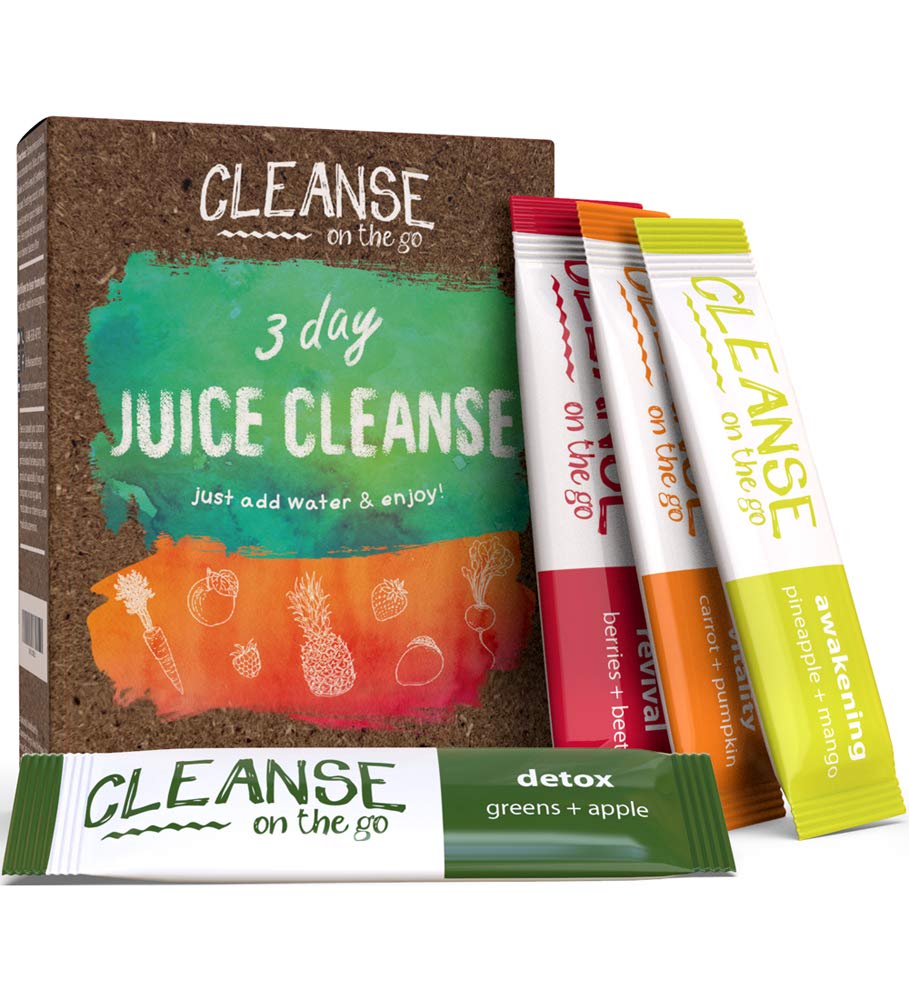 CLEANSE on the go Awakening pineapple mango packet ready to mix for a quick cleanse