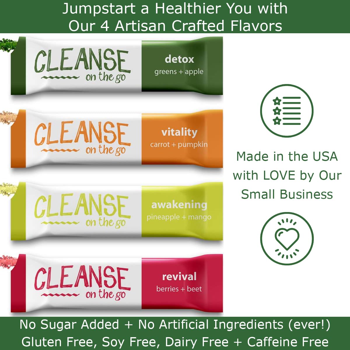 CLEANSE on the go Vitality carrot pumpkin packet for a flavorful energy boost