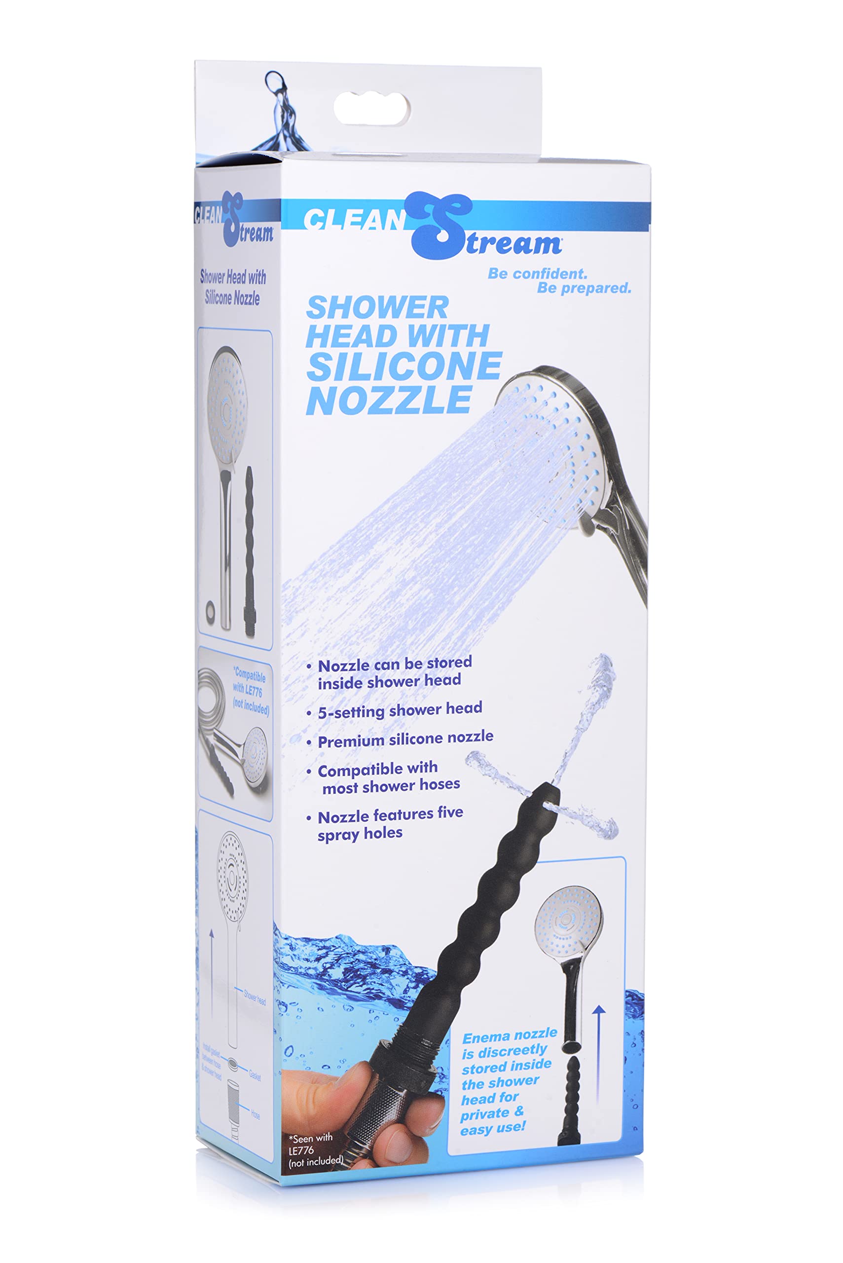 Cleanstream Deluxe Enema Bulb integrated into a discreet shower head for easy access
