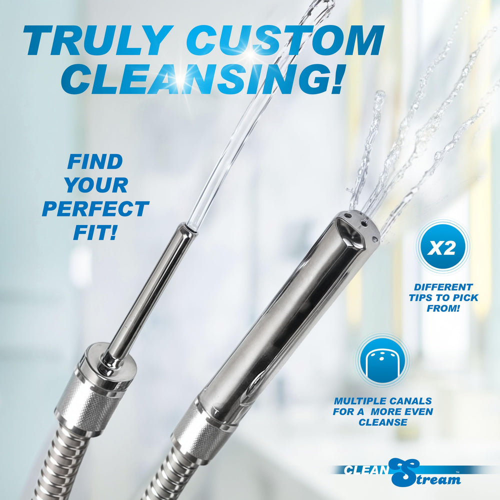 Cleanstream flow-control valve shower connection enables simple switching between shower and nozzle.