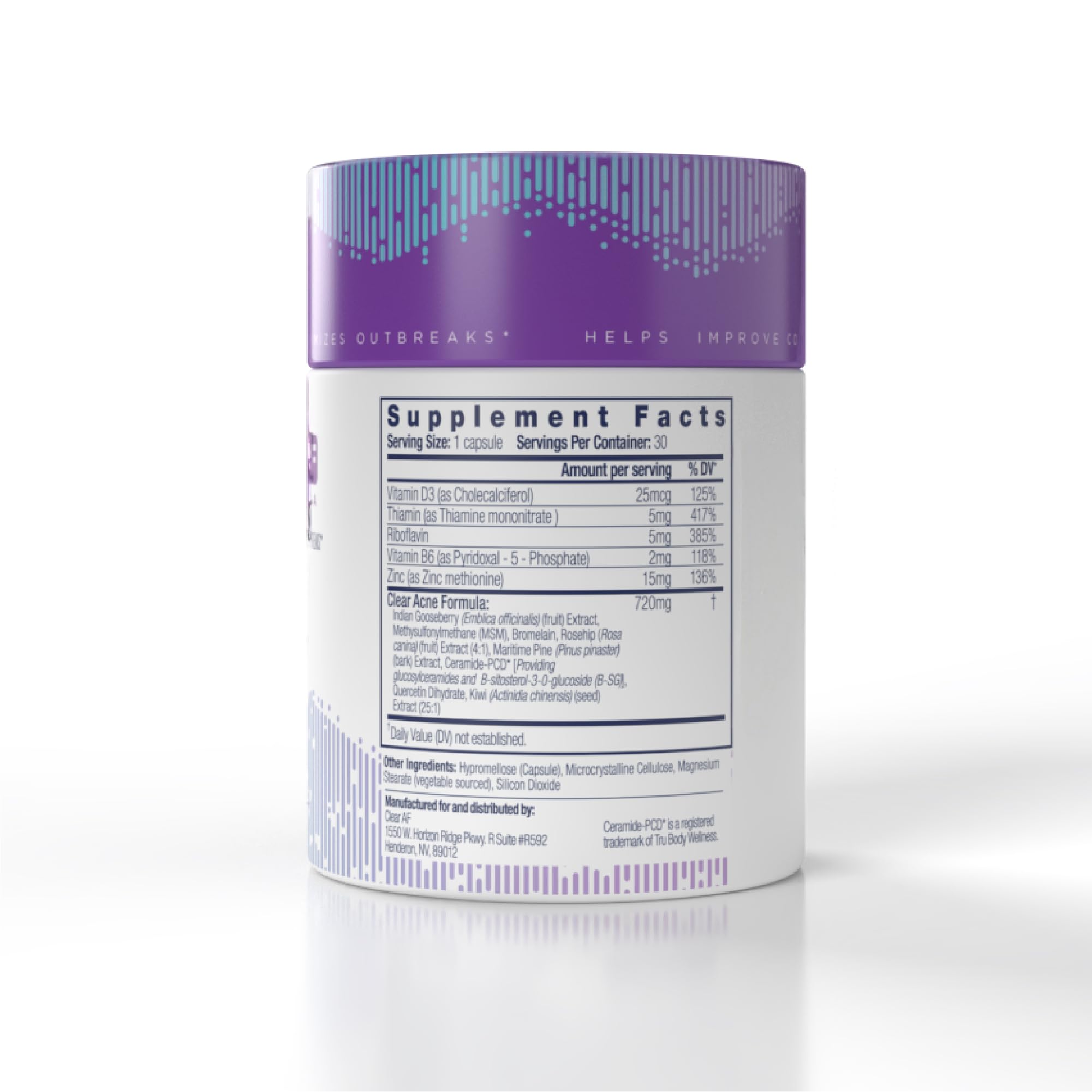 Clear AF 30-day supply offers a simple daily dose for consistent use.