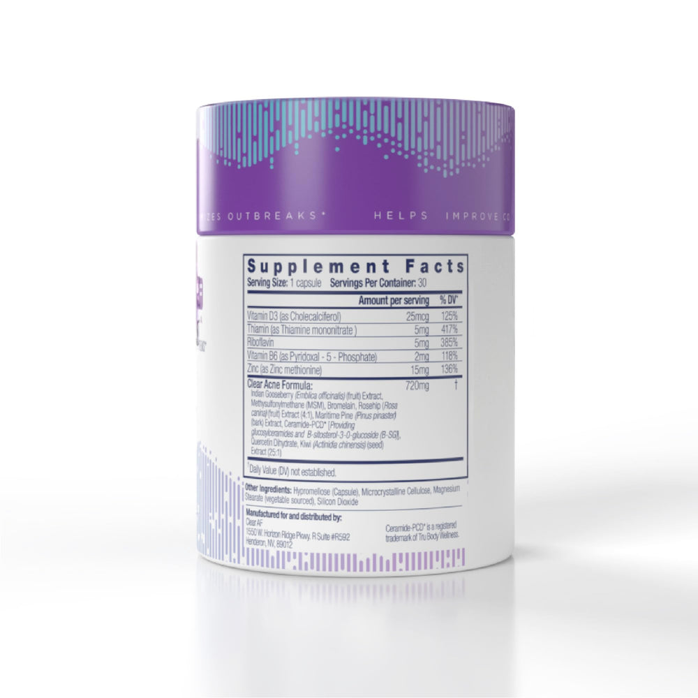 Clear AF 30-day supply offers a simple daily dose for consistent use.