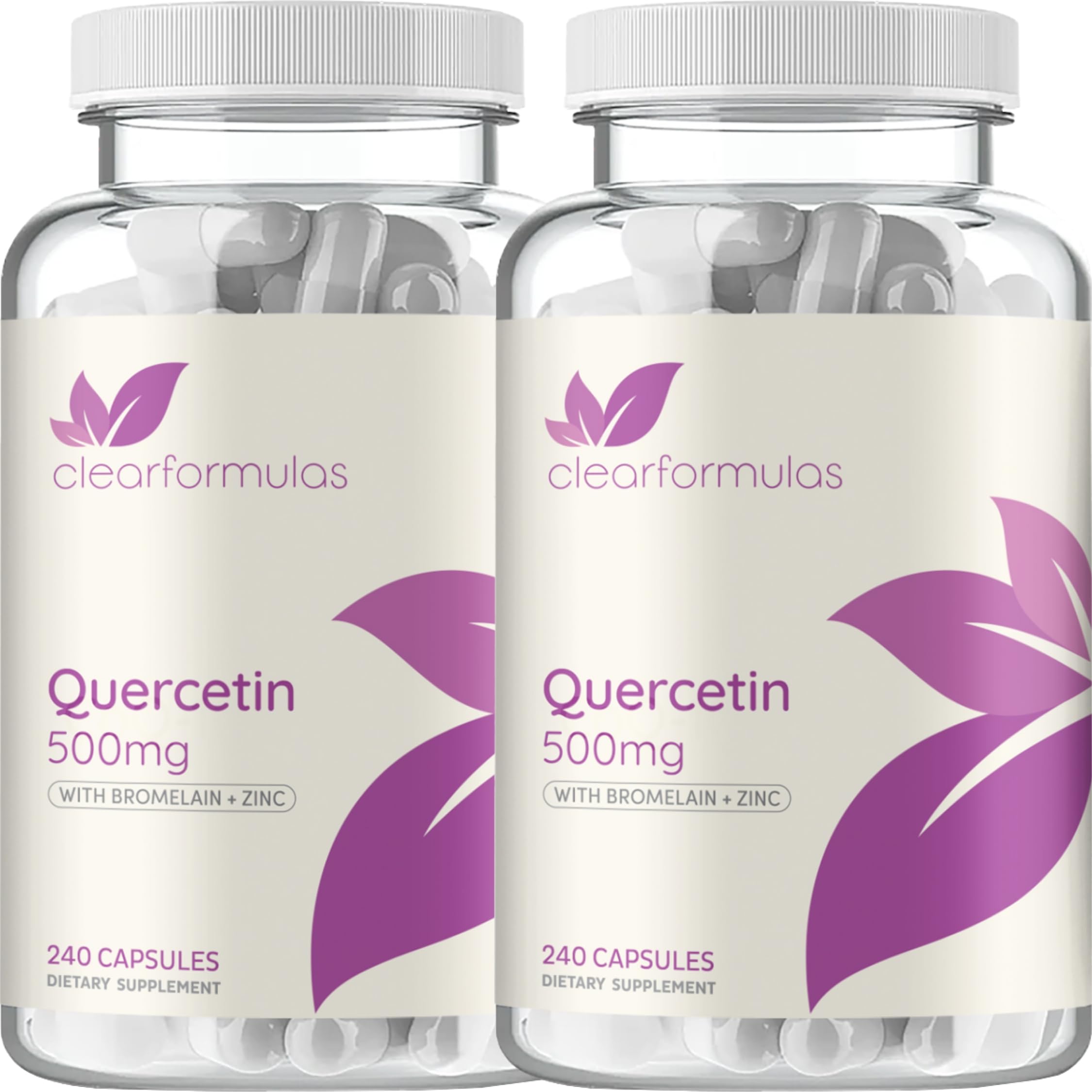 Clear Formulas Advanced Zinc Quercetin with Bromelain bottle closeup for immune support