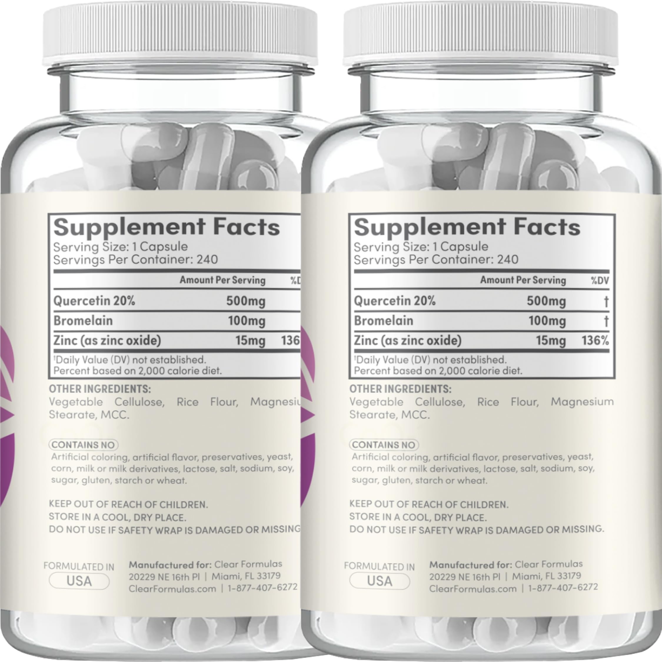Clear Formulas bromelain-zinc-quercetin combo shows synergistic immune support