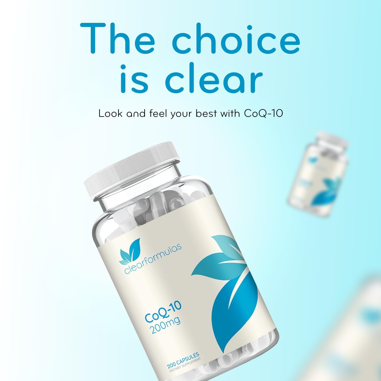 Clear Formulas CoQ10 200mg shelf-shot on store shelf.