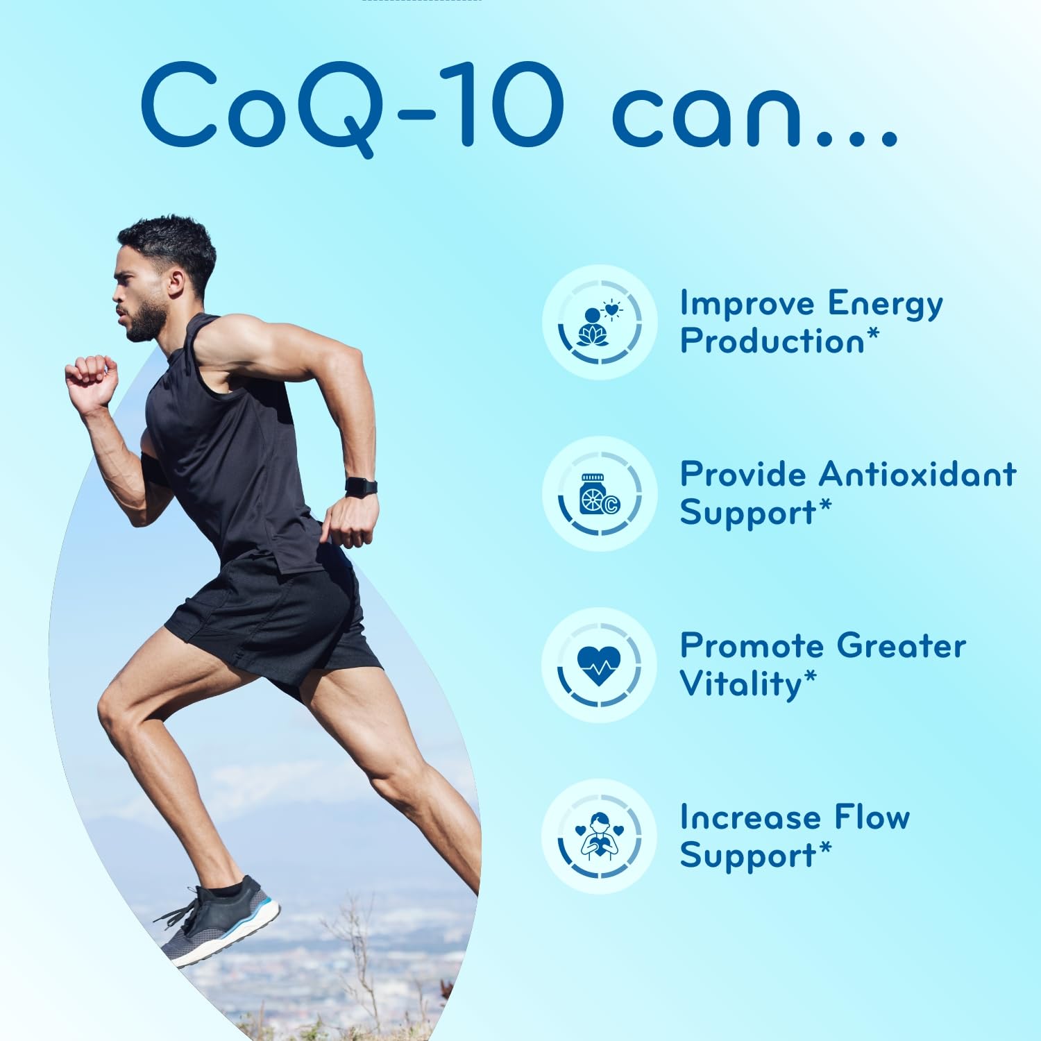 Clear Formulas CoQ10 allergen-free scene highlighting corn and gluten free