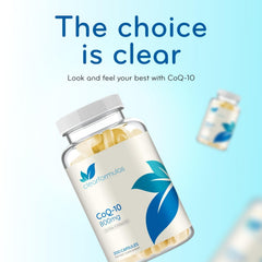 Clear Formulas CoQ10 two capsules serving emphasizes potency per serving