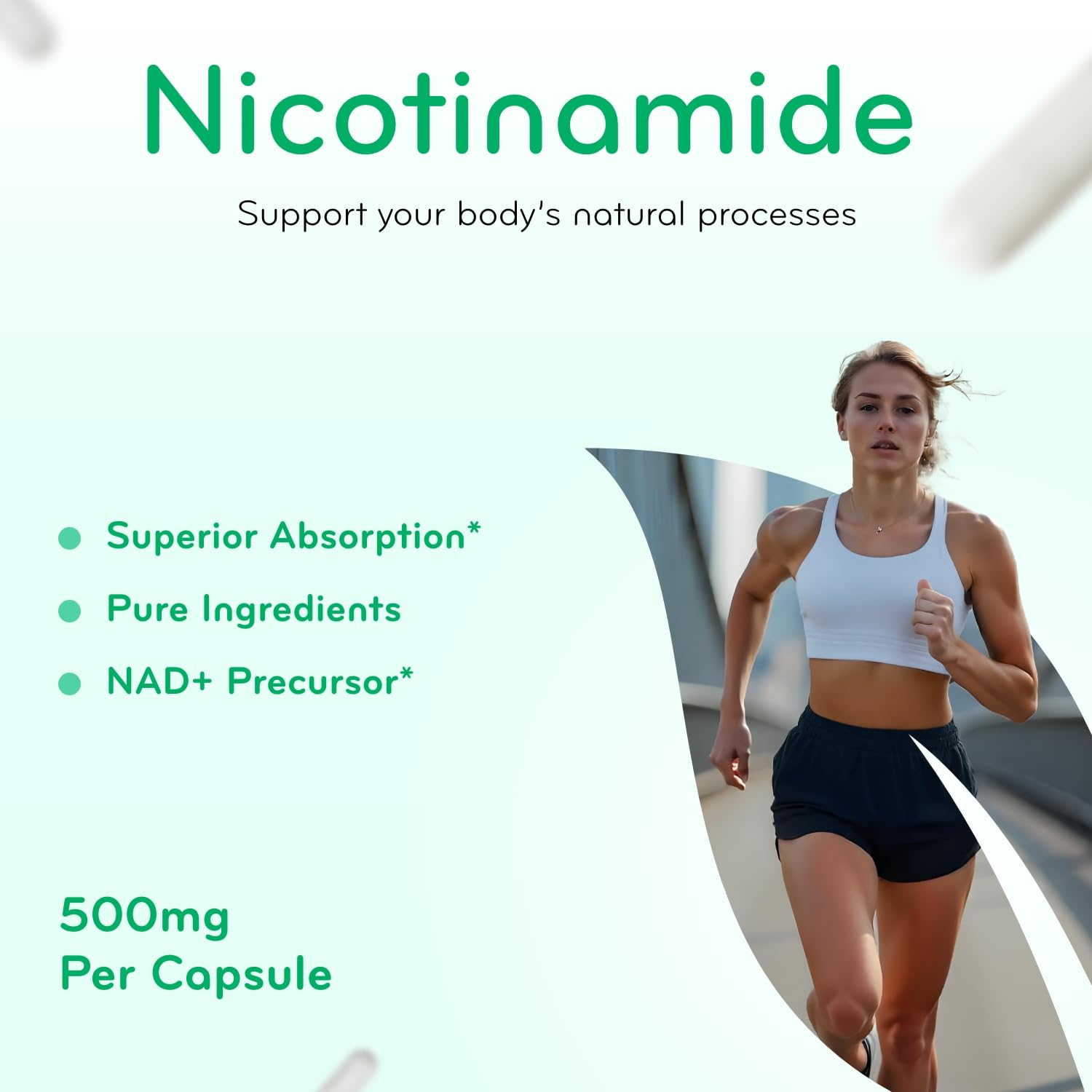 Clear Formulas Vitamin B3 Nicotinamide NAD precursor icon illustrating energy support.