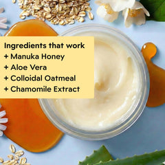 Bottle-shot of Clearbody Organics Manuka Honey Cream emphasizing natural ingredients
