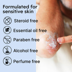 Oatmeal particles in Clearbody Organics Manuka Honey Cream surface for soothing skin care