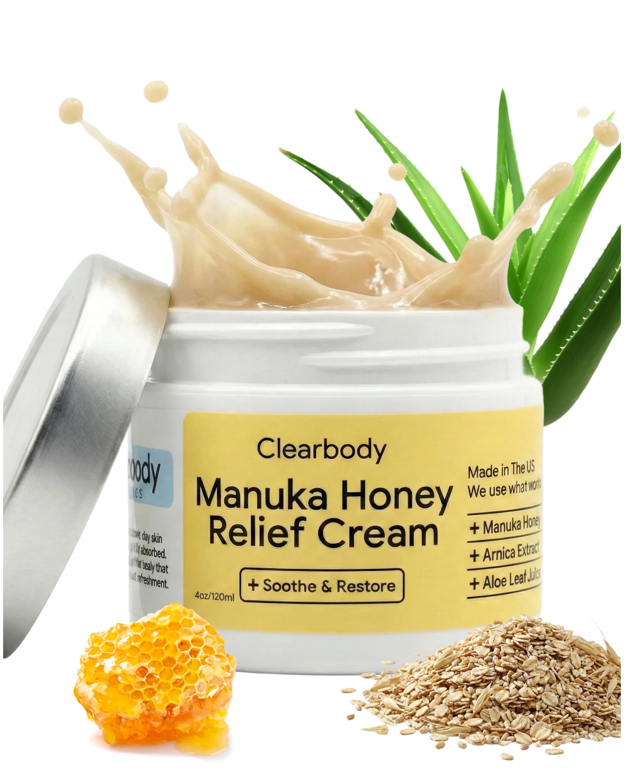 Clearbody Organics Manuka Honey Cream tube shows gentle winter hydration for dry skin