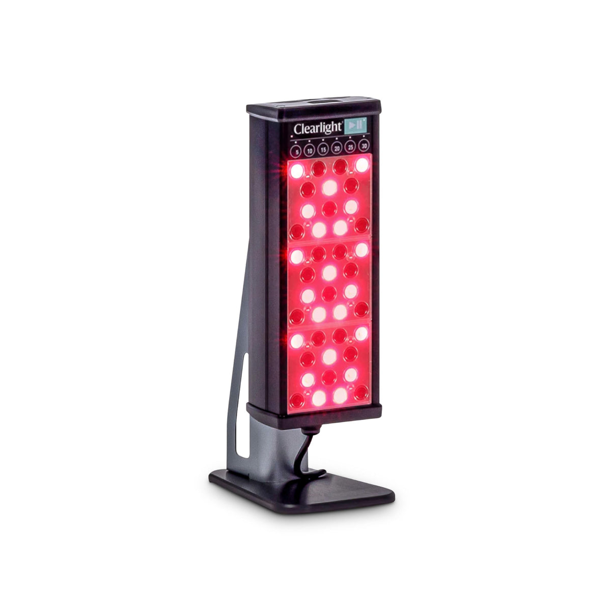Clearlight Personal Tower on its stand for at-home red light therapy sessions.