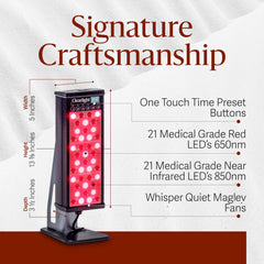 Clearlight red light therapy promotes hair growth by stimulating scalp.