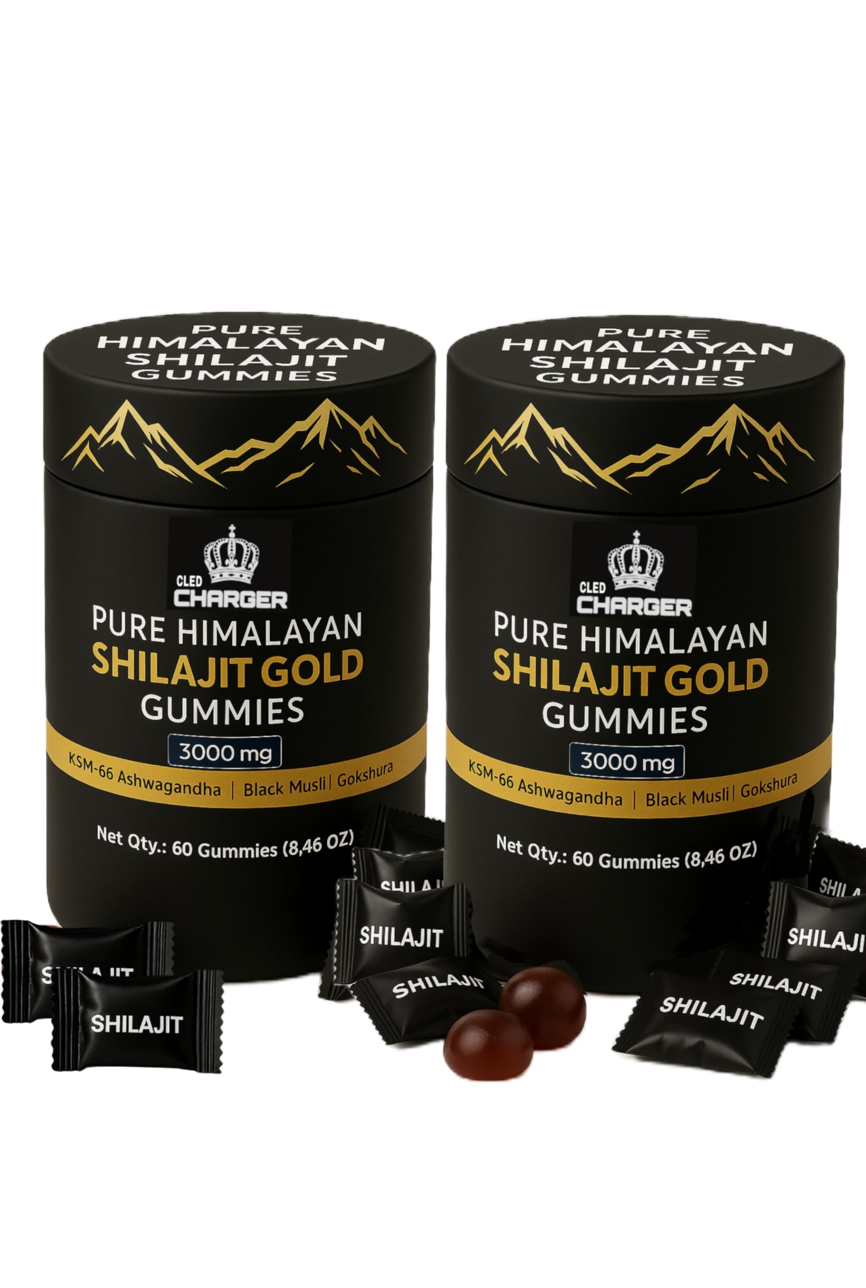 Cled Charger Shilajit Gummies bottle front signals daily energy support.