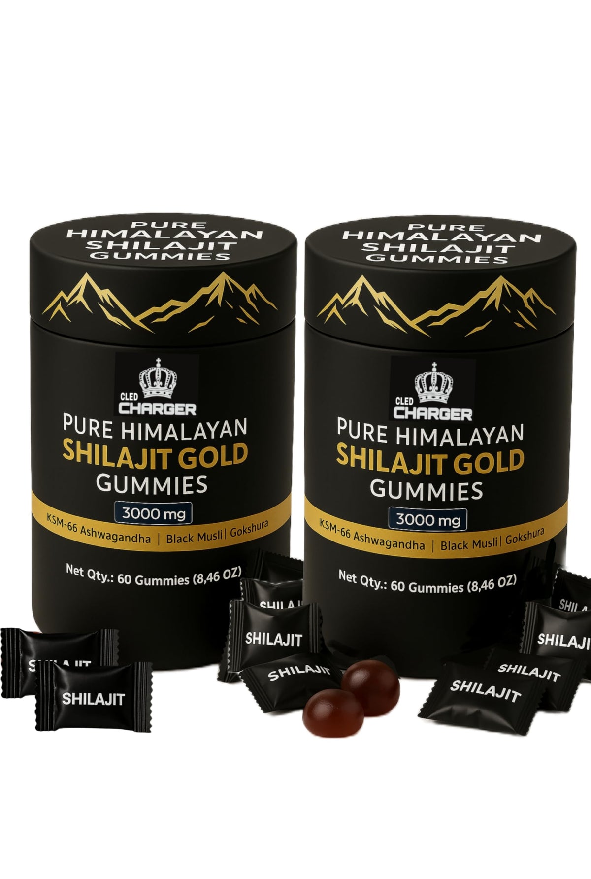 Cled Charger Shilajit Gummies bottle front signals daily energy support.