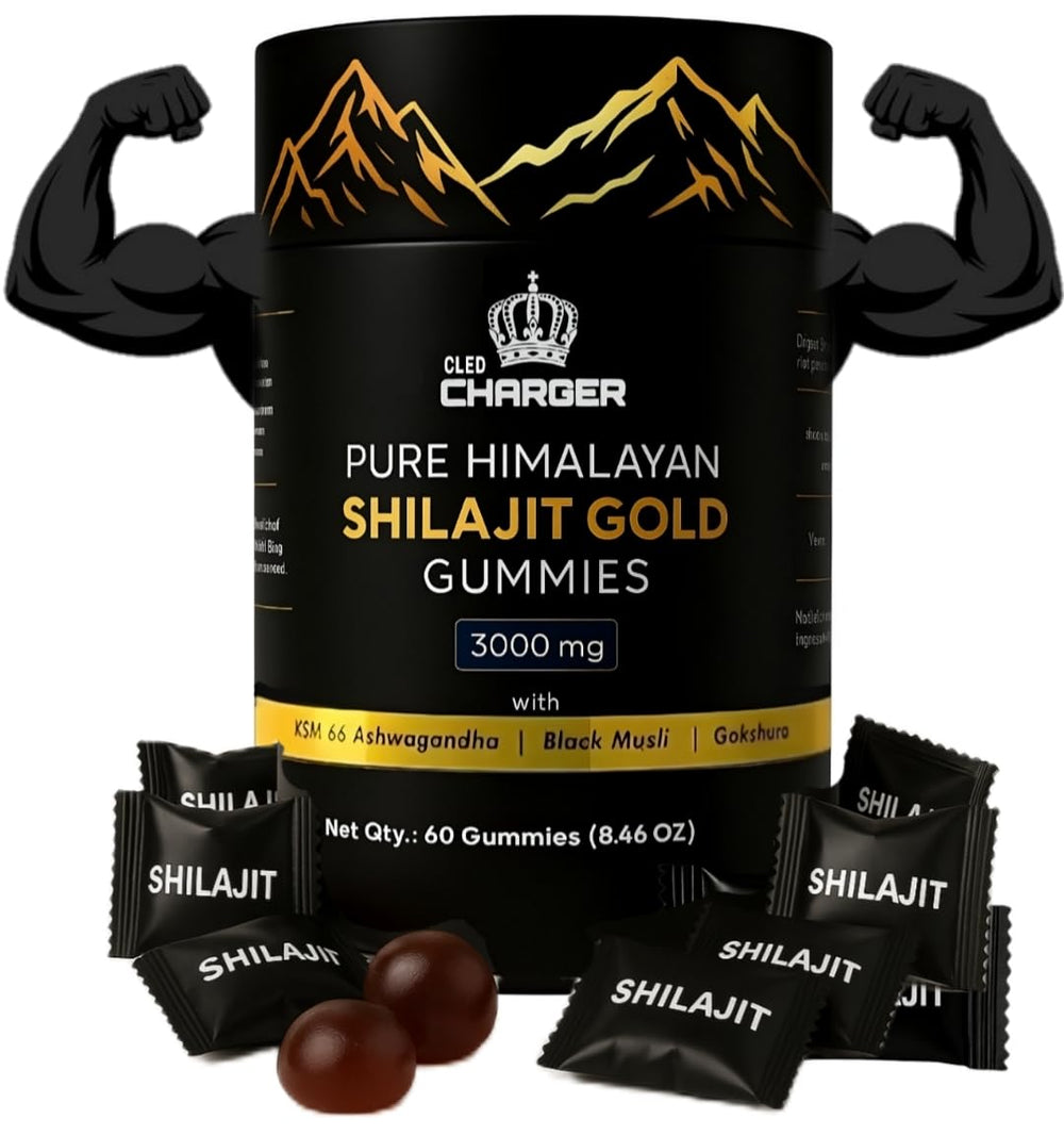 Cled Charger Shilajit Gummies bottle for daily vitality.