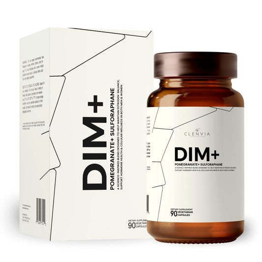 CLENVIA DIM bottle front — vegan, non-GMO capsules for daily wellness