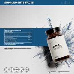 CLENVIA DIM label close-up — clean-label DIM with pomegranate and sulforaphane