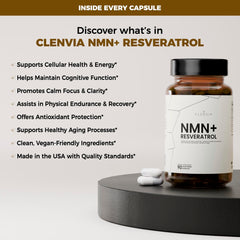 CLENVIA 30-day supply bottle with easy-to-swallow capsules.