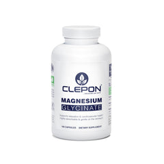 CLEPON Magnesium Glycinate bottle shown for daily relaxation support.