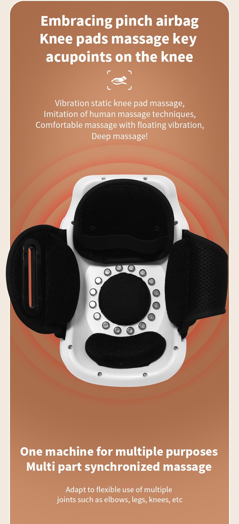 CLEVER BEAR Knee Massager four heating levels for customizable warmth.