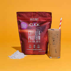 Hazelnut flavored Click shake with smooth protein blend and frothy finish.