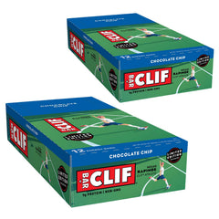 CLIF Bar Chocolate Chip packaging close-up, portable energy for on-the-go use